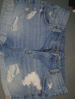Distressed Blue Women’s Denim Shorts